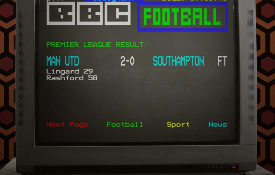 The match according to Ceefax