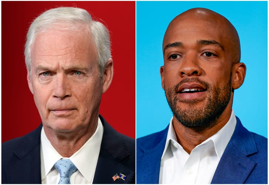 Sen. Ron Johnson, R-Wis., left, and Democratic Senate candidate and challenger Mandela Barnes (AP Photo/Morry Gash)