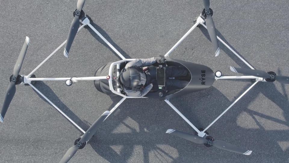 <div class="inline-image__caption"><p>The RECON has a six battery-powered propeller design that Kowitz claims is safer than a helicopter and other eVTOLs on the market. </p></div> <div class="inline-image__credit">RYSE Aero Tech</div>