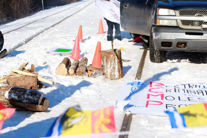 Protest in support of the indigenous Wet'suwet'en Nation's hereditary chiefs,in Moncton, New Brunswick