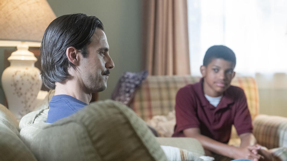 Young Randall (Lonnie Chavis) watches his father watching the family in the final scene. - Credit: Courtesy of Ron Batzdorff/NBC