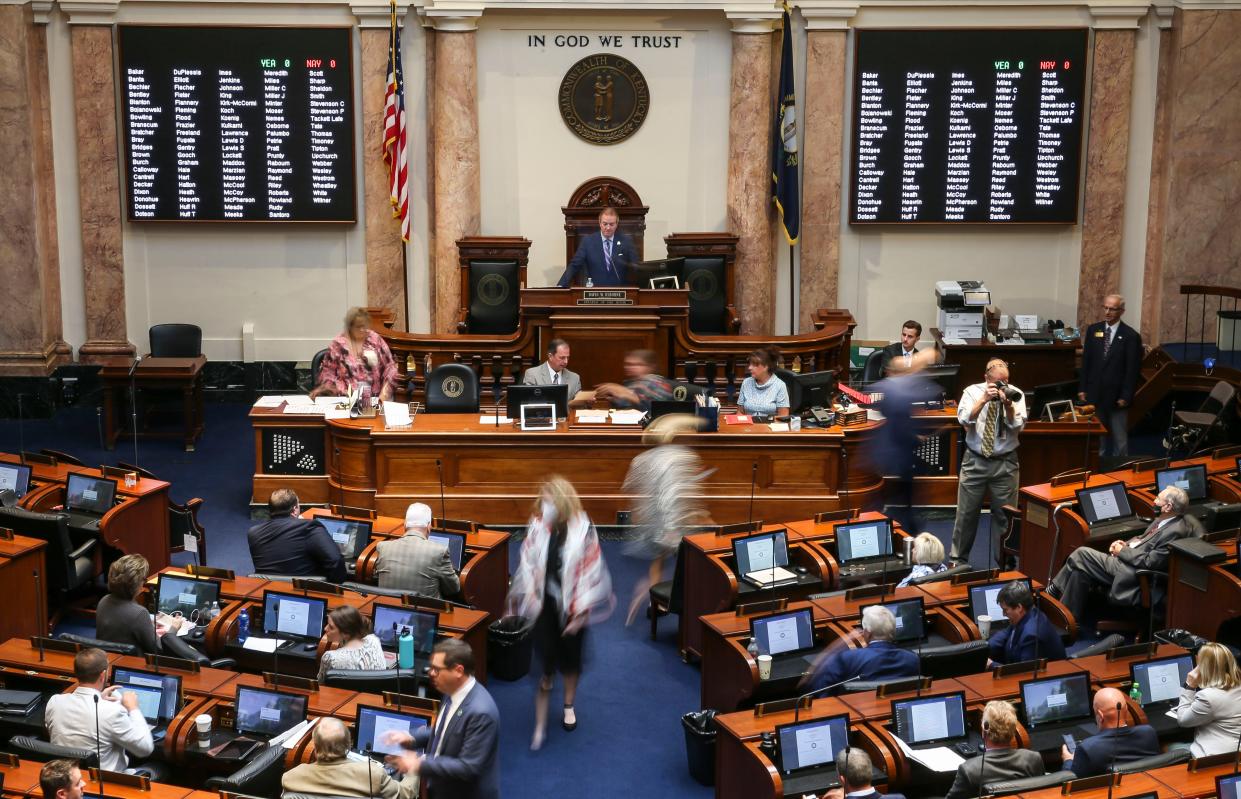 Speaker of the House David Osborne at the chair as the House of Representatives meet on Thursday, the third day of the legislature special session. Sept. 9, 2021