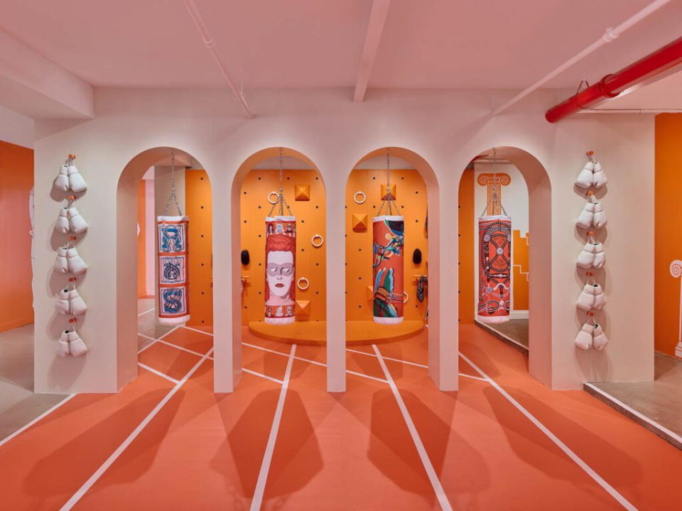 Bright orange interiors of Hermès' stylish 