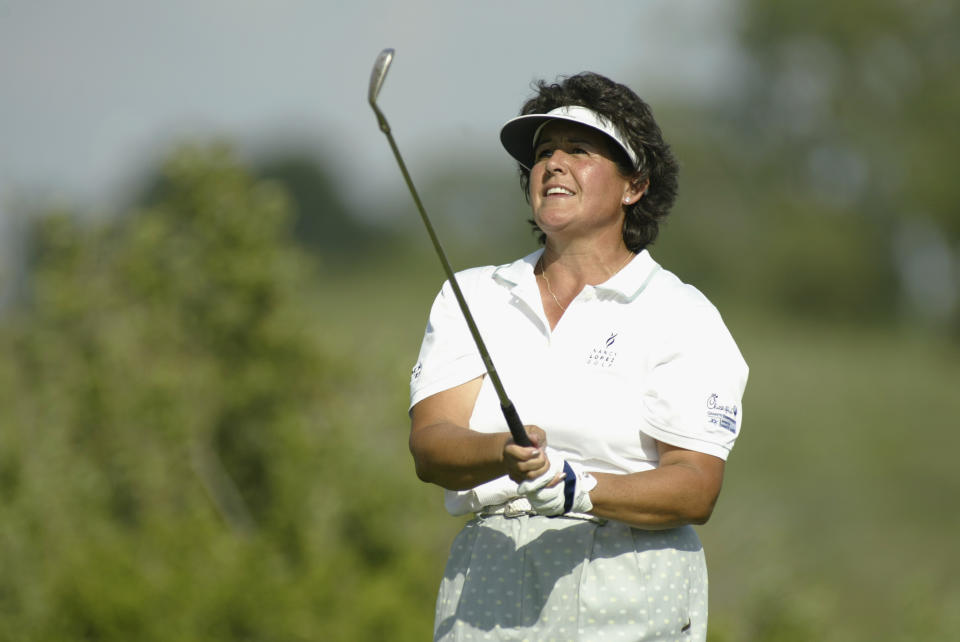 Nancy Lopez hits a shot during the first round of the 2002 U.S. Women’s Open at Prairie Dunes Country Club in Hutchison, Kansas. (Photo: Scott Halleran/Getty Images)