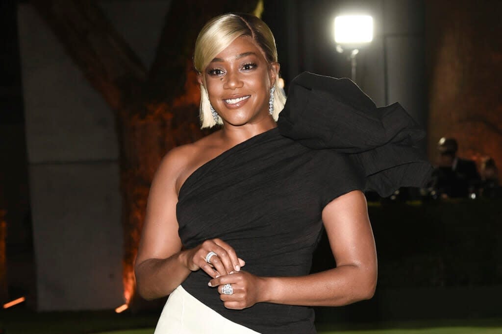 Comedian-actress Tiffany Haddish was described as a “family friend” of the plaintiffs’ mother in a lawsuit accusing her and comic Aries Spears of child sexual abuse. Both have denied the allegations. (Photo by Dan Steinberg/Invision/AP, File)