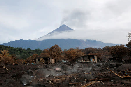 An area affected by the Fuego volcano is seen from San Miguel Los Lotes, Guatemala June 13, 2018. REUTERS/Luis Echeverria