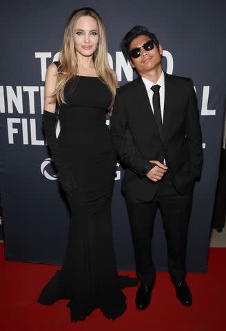 <p>Monica Schipper/EveryStory2024/Getty</p> Angelina Jolie and Pax Jolie-Pitt at the premiere of 'Without Blood.'