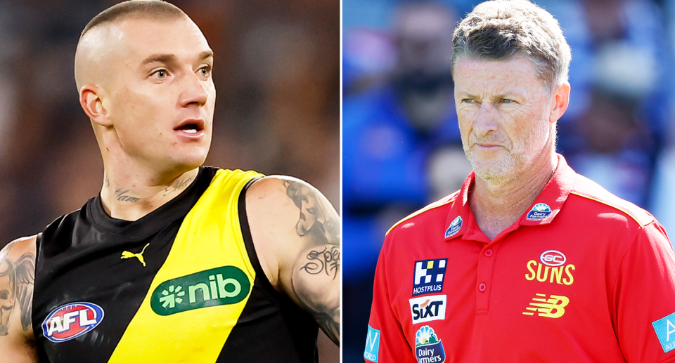 Pictured left Dustin Martin and right Damien Hardwick 