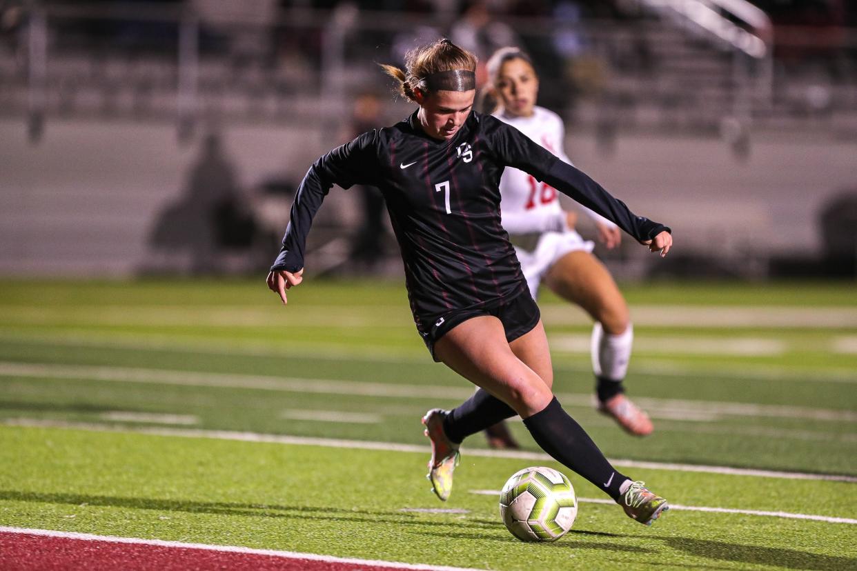 Dripping Springs forward Ellie Hodsden had a big week with a double hat trick. She had four goals in a 7-1 win over Austin High and then scored all three goals as the Tigers beat Johnson 3-0.