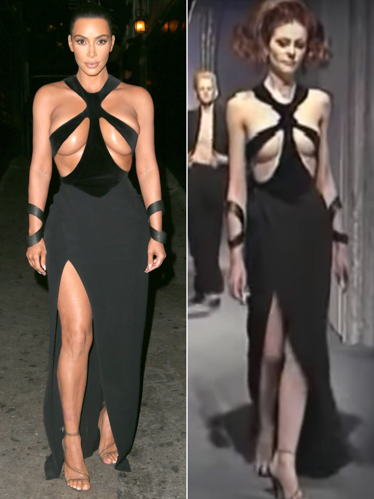 Kim Kardashian risks nip-slip in revealing vintage Thierry Mugler gown