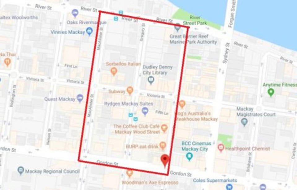 Police advised those inside the declared zone to seek shelter in a secure place. Source: Queensland Police