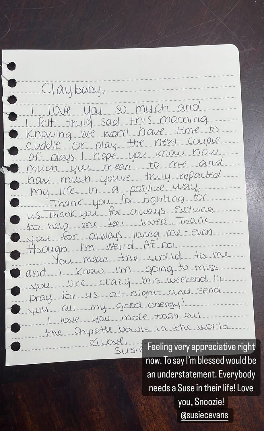 The Bachelor's Clayton Echard Shares the Heartfelt Love Note Girlfriend Susie Evans Wrote Him