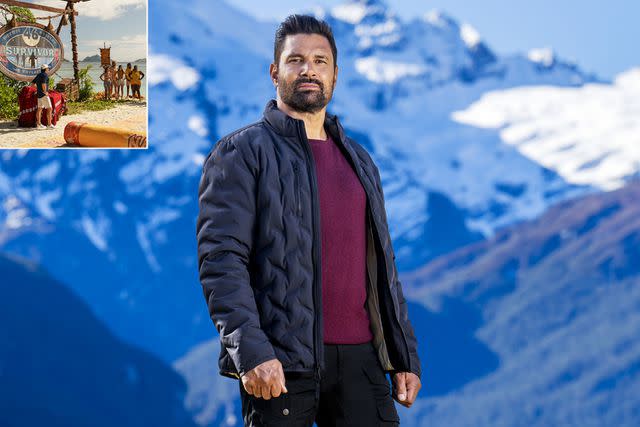 <p>Robert Voets/CBS via Getty; Sean Beale/CBS</p> Survivor and Manu Bennett in The Summit