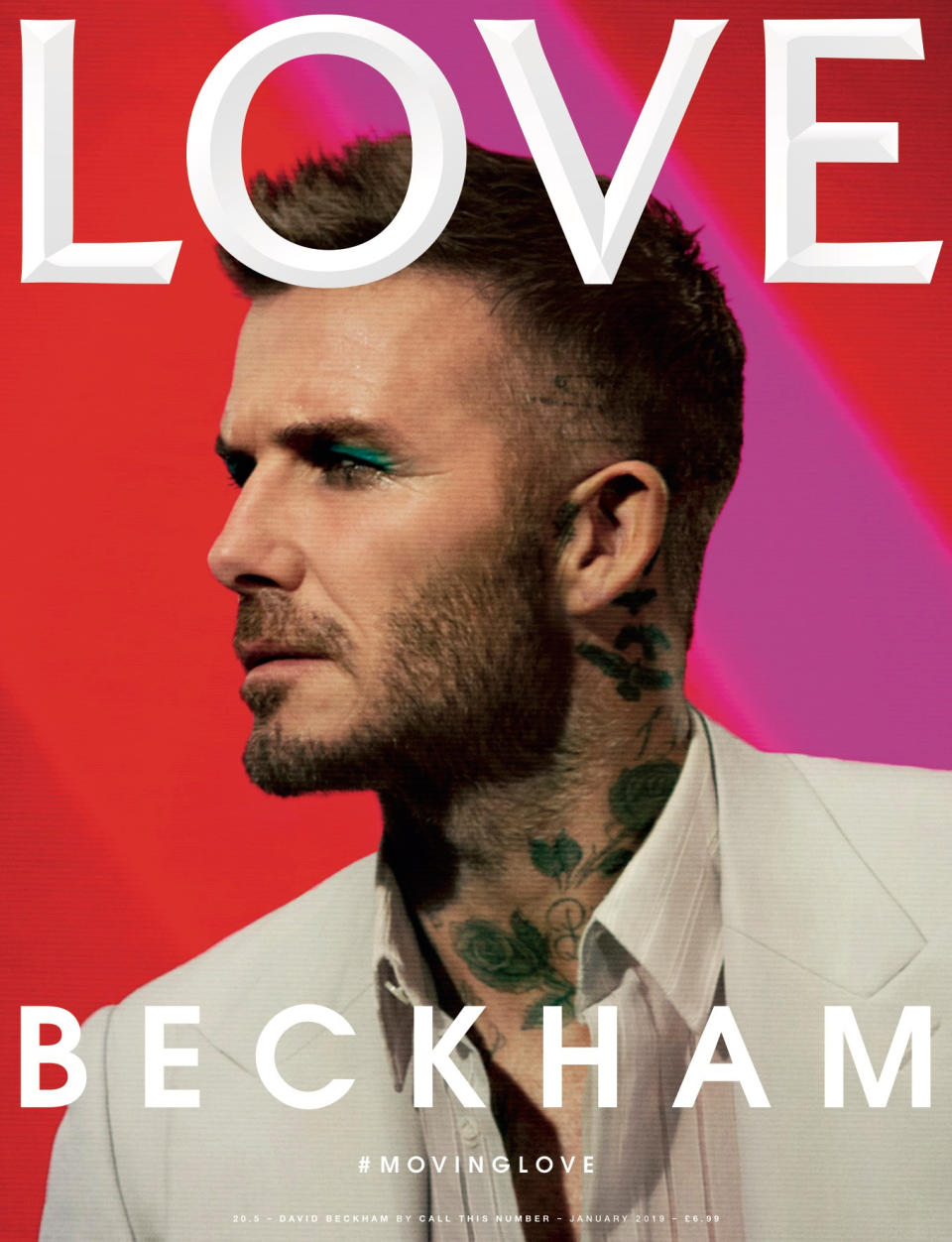 <p><span>Eines der aufsehenerregendsten Magazincover im Januar haben wir David Beckham zu verdanken. Der Profi-Kicker experimentierte für die Titelseite des “Love Magazine” mit einem extravaganten Make-up-Look. Unser Fazit: Becks kann einfach alles tragen – auch türkisfarbenen Lidschatten. (Bild: Love Magazine)</span> </p>