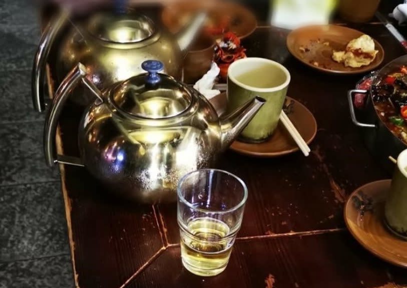 An Orchard Road F&B outlet was caught serving beer in a teapot after 10.30pm. (PHOTO: Ministry of Sustainability and the Environment)