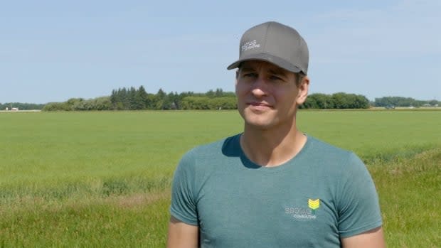 Kevin Thompson, an agronomist with 360 Ag Consulting who farms with his family near Dauphin, Man., says grasshoppers have presented a 'constant battle.' (Riley Laychuk/CBC - image credit)