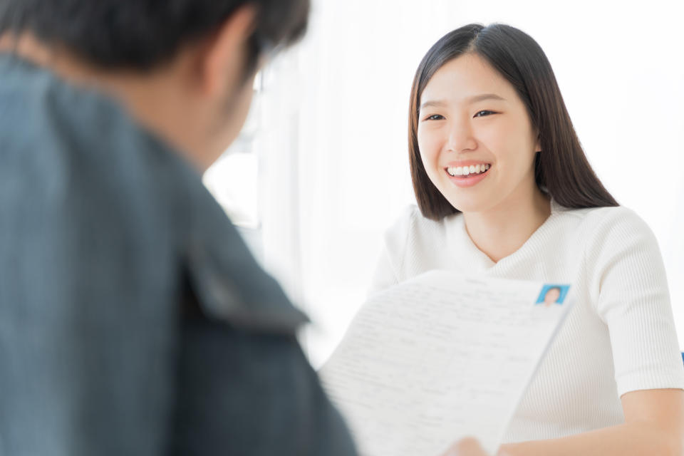 young asian woman interview. Hiring employee concept.