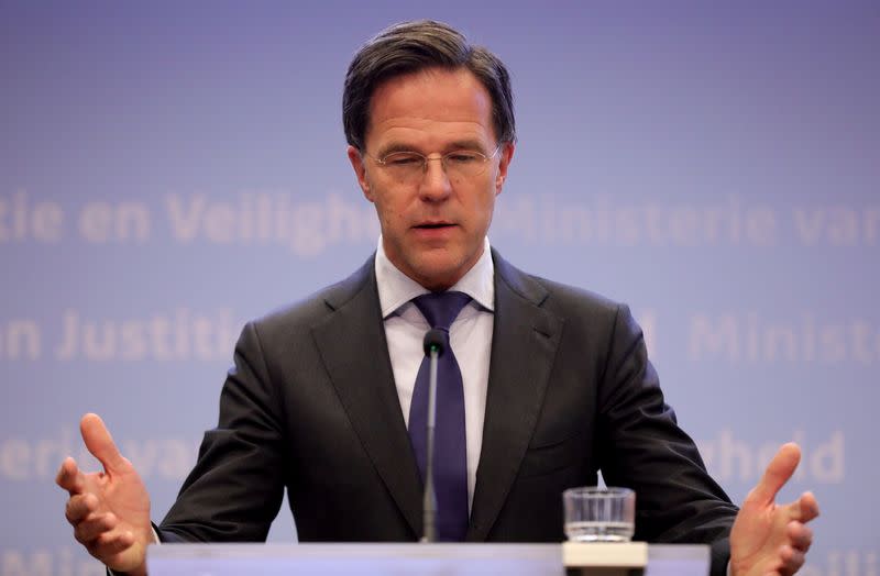 FILE PHOTO: Dutch Prime Minister Mark Rutte holds a news conference in the Hague