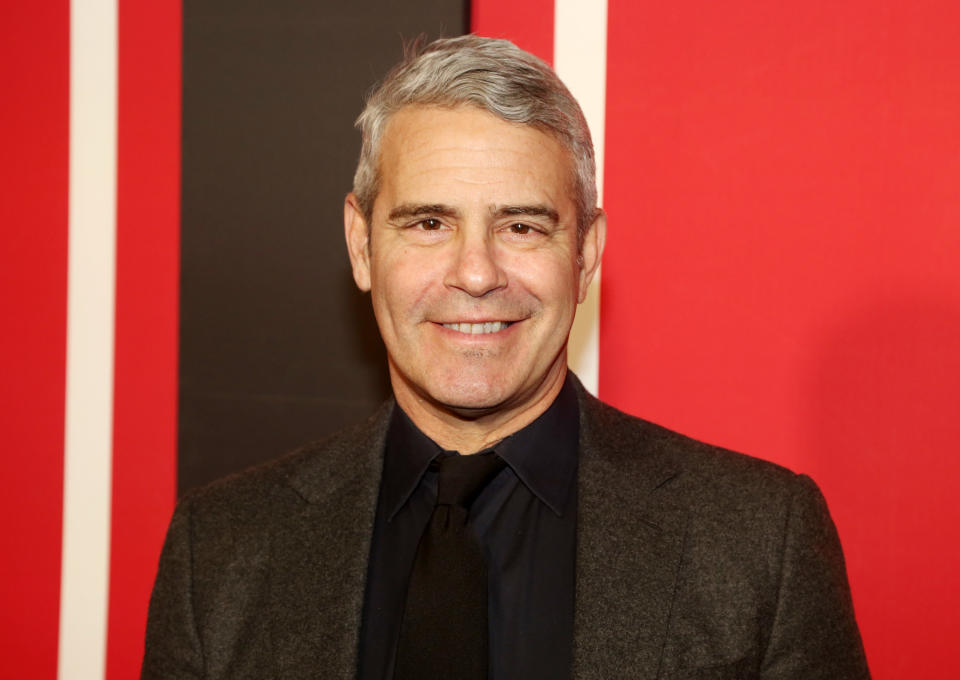 Andy Cohen smiles at the "Plaza Suite" opening night in March 2022