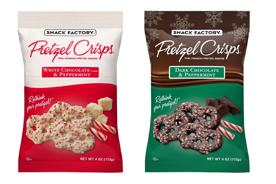 Dark Chocolate & Peppermint and White Chocolate & Peppermint Pretzel Crisps