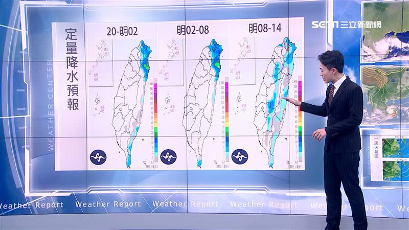 明日北部、東部、中南部山區降雨機率高。