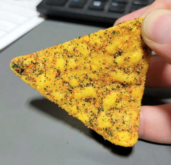 closeup of a Dorito