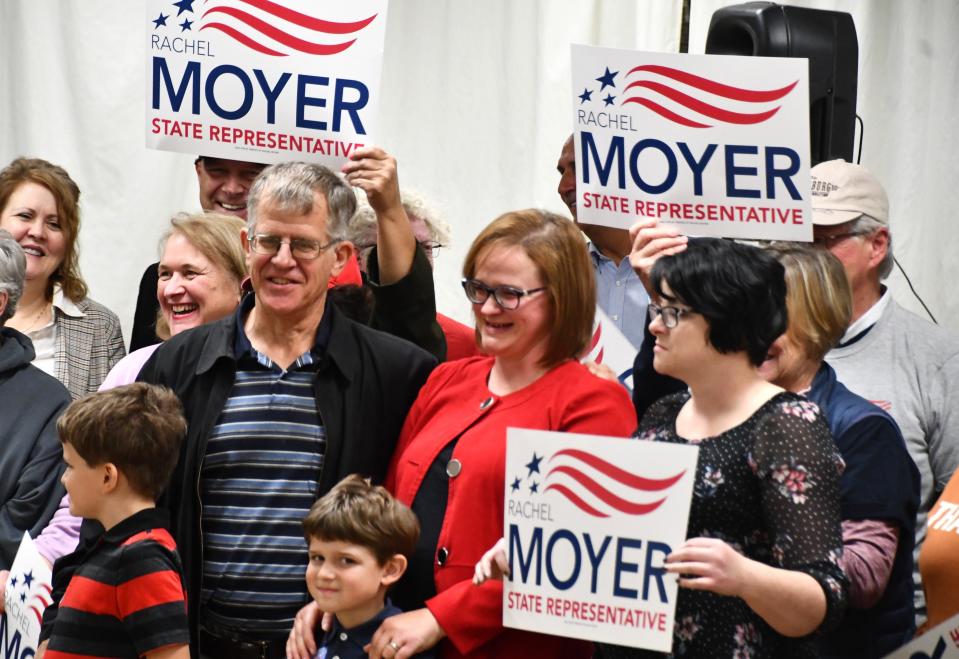 ELCO school board director Rachel Moyer announced Thursday at the Schaefferstown Fire Hall that she will challenge state Rep. Russ Diamond in the 2024 Republican Primary. "We can bring back a strong conservative voice from our district to Harrisburg," she said