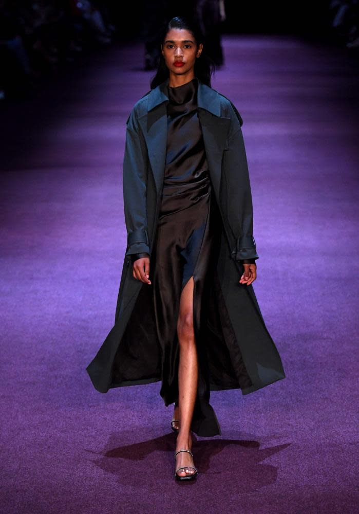 A model parades an outfit by Australian label Camilla and Marc at the Melbourne Fashion Festival. This brand’s classic looks go well in the resale market.