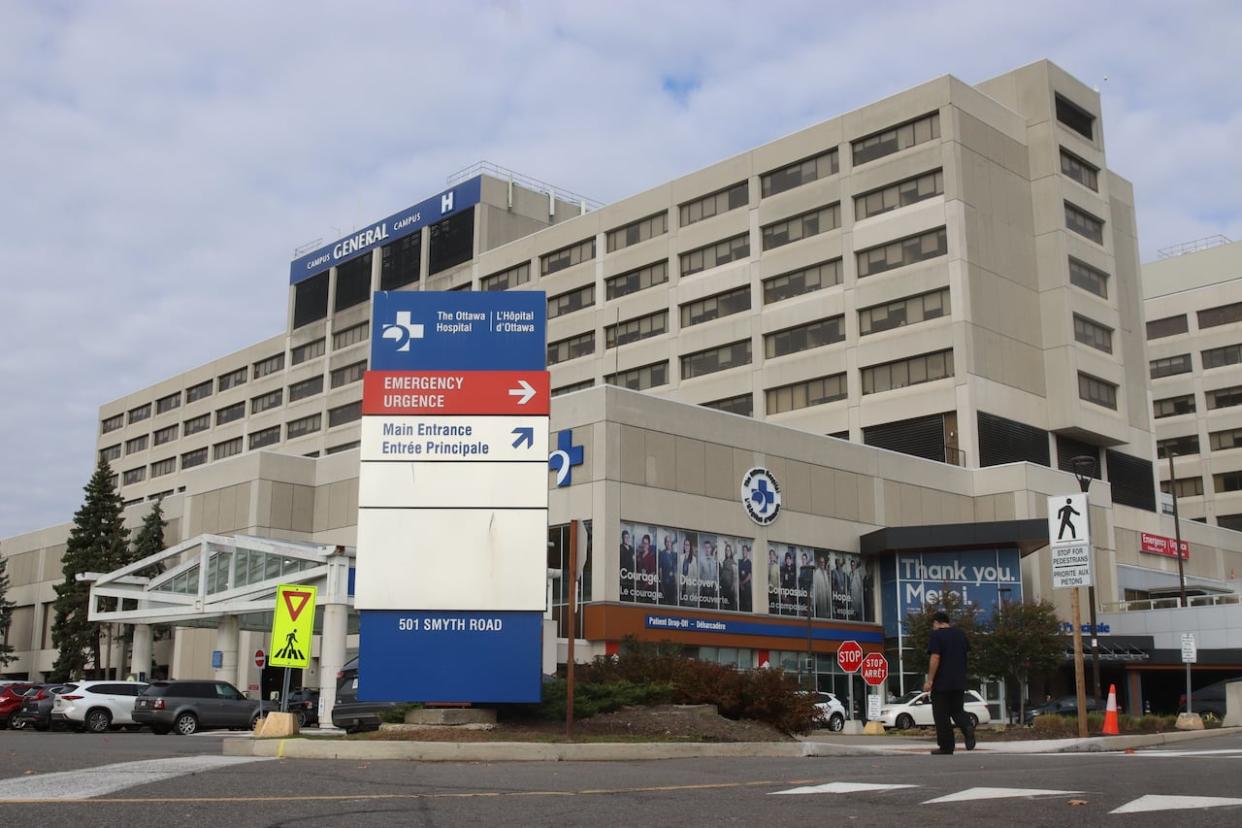 The Ottawa Hospital's General campus is seen on Oct. 18, 2023. The Ottawa Hospital has not specified where the new gender-affirming clinic will be located. (Trevor Pritchard/CBC - image credit)