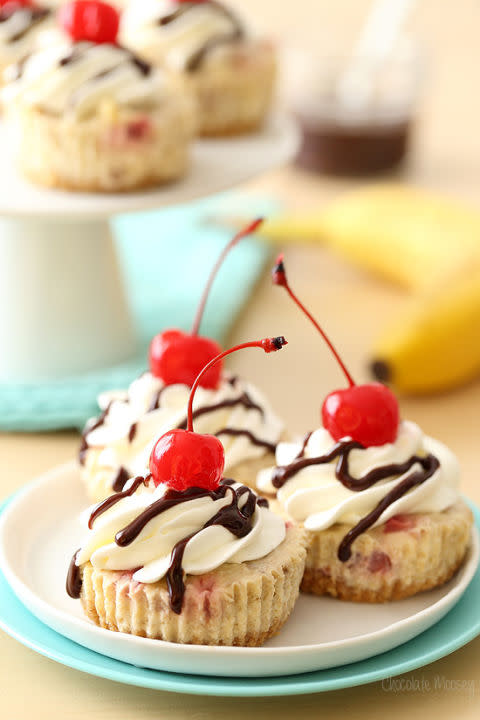 Banana Split Cheesecakes