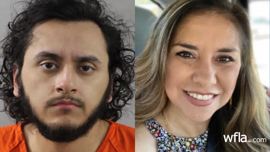 Confessed killer Emmanuel Espinoza, left, and victim Elvia Espinosa, right (Photos provided by Polk County Sheriff’s Office)