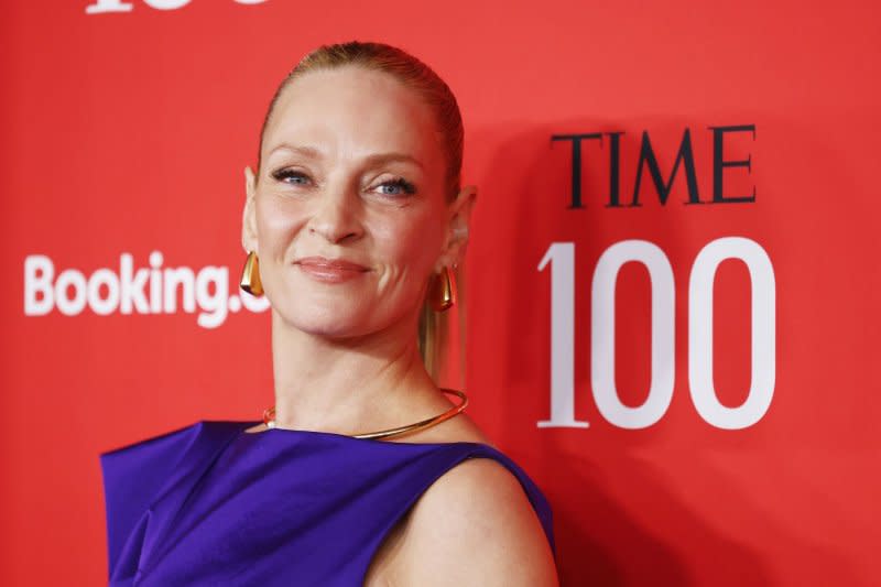 Uma Thurman arrives on the red carpet at the 2024 TIME100 Gala at Jazz at Lincoln Center on April 25 in New York City. File Photo by John Angelillo/UPI