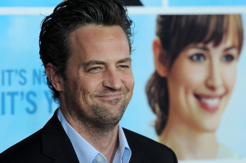 Matthew Perry attends the Los Angeles premiere of "The Invention of Lying" in 2009. File Photo by Jim Ruymen/UPI