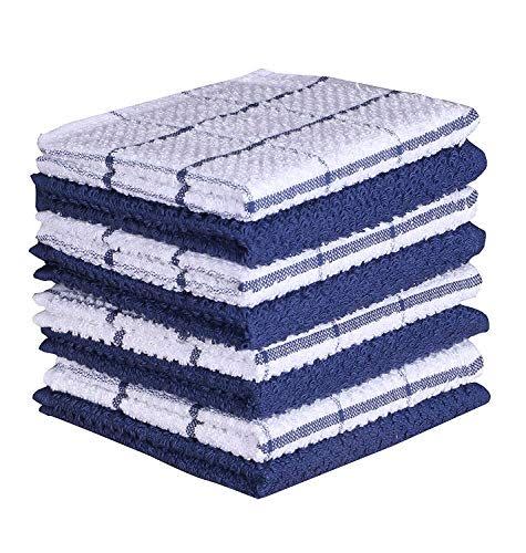 4) AMOUR INFINI Cotton Terry Kitchen Dish Cloths (8-Pack)