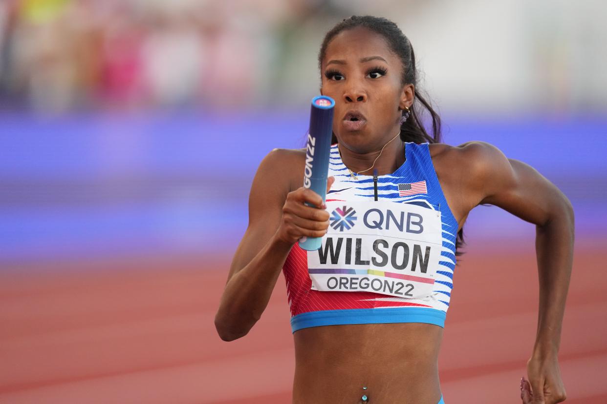 Arkansas runner Britton Wilson will try to make history this week by winning both the open 400 meters and 400-meter hurdles at the NCAA championships. (Photo by Wu Xiaoling/Xinhua via Getty Images)