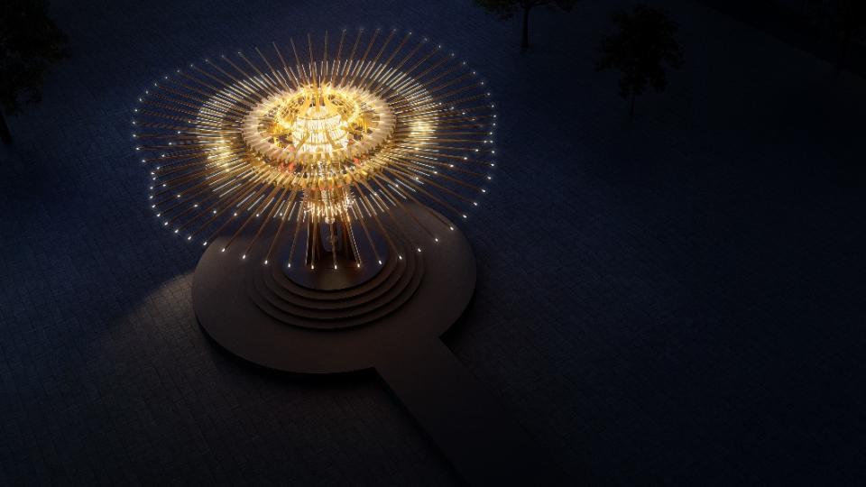 主燈「乘風逐光」結合新竹在地的竹藝燈概念。（圖／翻攝自2021台灣燈會官網）