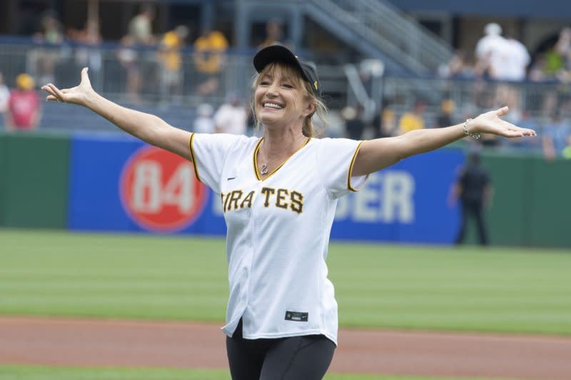 Jane Seymour attends a Pittsburgh Pirates and Miami Marlins baseball game in 2022. File Photo by Archie Carpenter/UPI