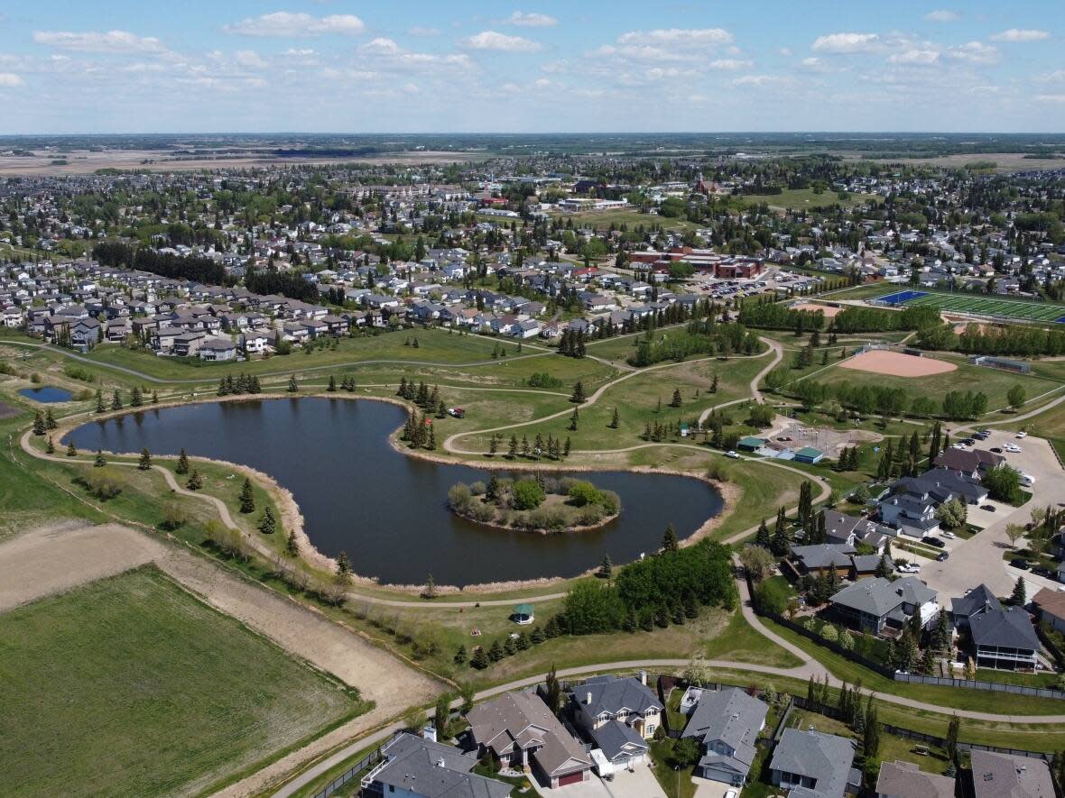 Beaumont, Alta., shown here, is one of several Edmonton-area municipalities that could be moved to a new federal electoral riding, if proposals made by an independent commission go forward. (David Bajer/CBC - image credit)
