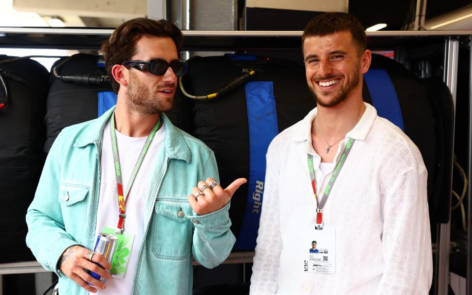 Mount is well liked at Stamford Bridge and Ben Chilwell, among others, wants him to stay — the pair seen here at the Spanish Grand Prix on Sunday - Getty Images/Mark Thompson