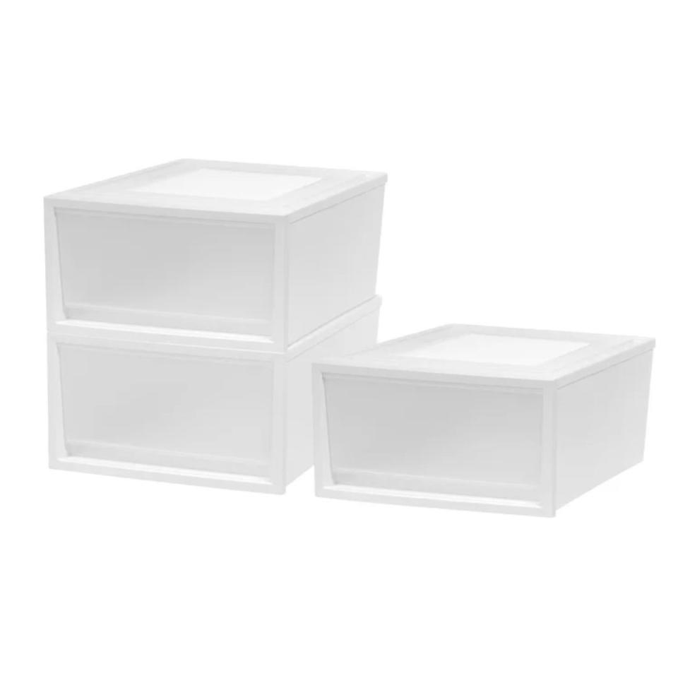 Transparent stackable bins 