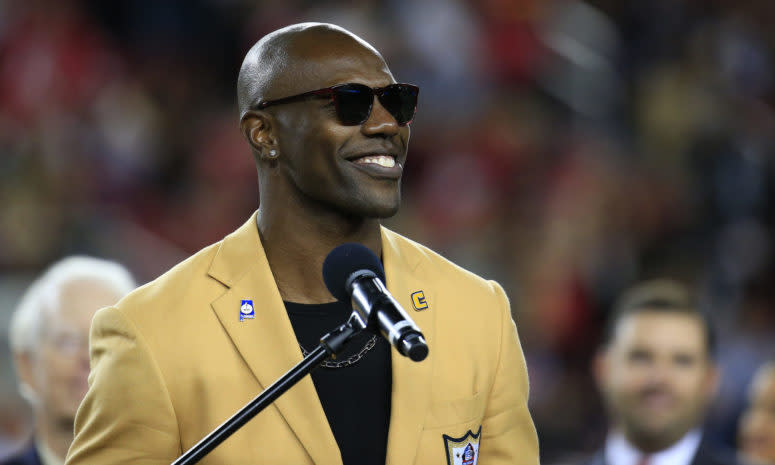 Terrell Owens being inducted into the Hall Of Fame.