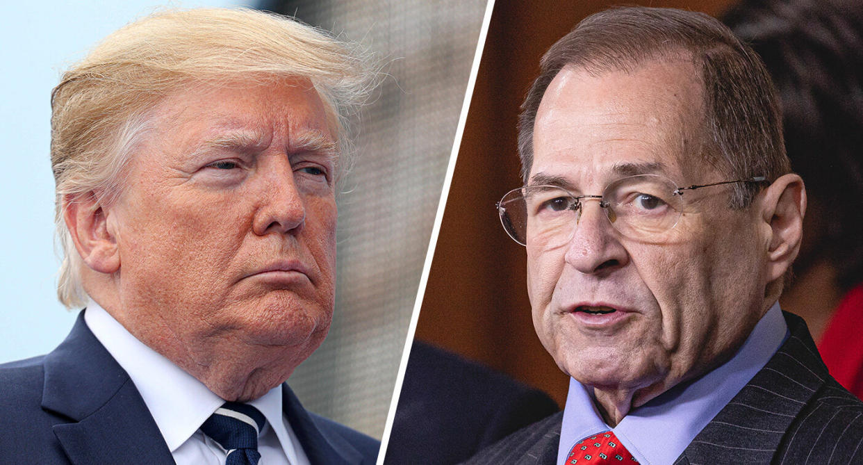 President Donald Trump and Judiciary Committee Ranking Member Jerrold Nadler. (Photos: Chris Jackson-WPA Pool/Getty Images, Cheriss May/NurPhoto via Getty Images)