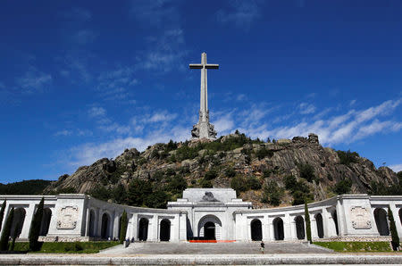 FILE PHOTO: Visitors walk at El Valle de los Caidos (The Valley of the Fallen), the giant mausoleum holding the remains of dictator Francisco Franco, outside Madrid July 12, 2011. REUTERS/Andrea Comas/File Photo