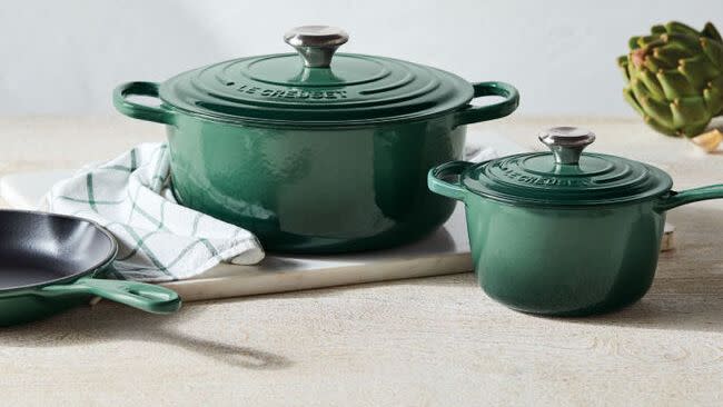 signature enameled cast iron cookware set