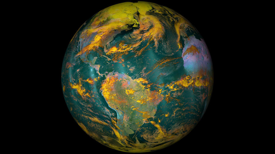 Imagen distribuida por la NOAA/NASA el 22 de abril de 2016 que muestra el planeta Tierra visto desde el espacio (NOAA/NASA/AFP/Archivos | Handout)