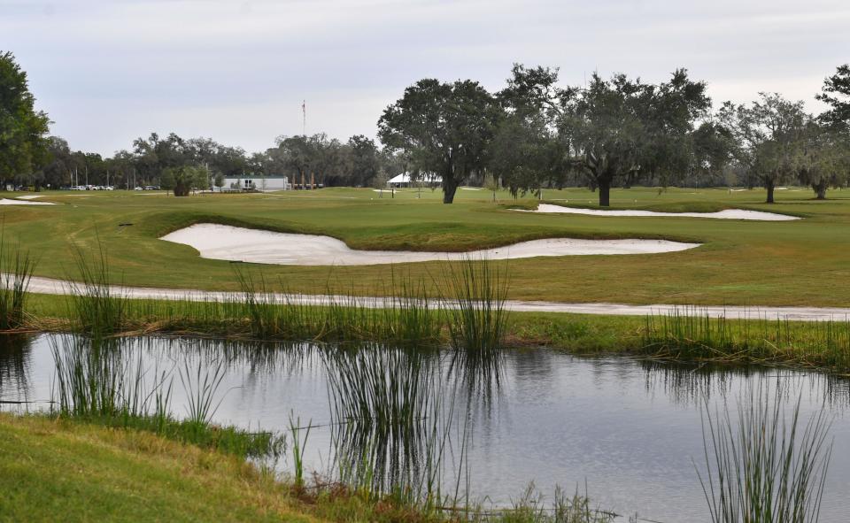 The view from the second hole, across holes seven and nine, and showing the temporary club house in the distance. The City of Sarasota will hold a re-opening ceremony Friday from 9am to noon, for the Bobby Jones Golf Course and Nature Park.