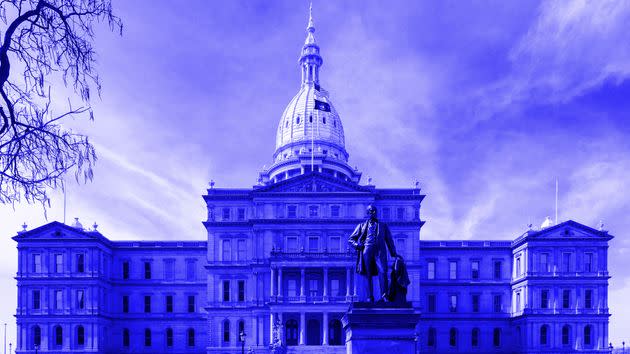 Democrats have flipped the Michigan Legislature, taking total control of the swing state for the first time since 1984. (Photo: Illustration: HuffPost; Photo: Getty Images)