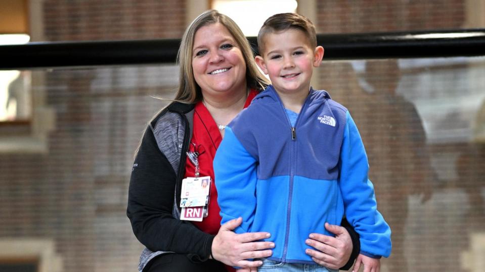 PHOTO: Calley Burnett was inspired to become a nurse after her second son, Spencer, was born with congenital heart defects. (Courtesy of Riley Children’s Health/Mike Dickbernd)