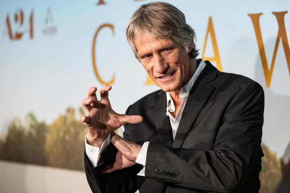 WWE Hall of Fame member Kevin Von Erich poses for photos on the red carpet for the world premiere of the movie “The Iron Claw,” at the Texas Theater in Dallas on Wednesday, Nov. 8, 2023. The movie is a true story about his North Texas-based Von Erich family, who were big names in the wrestling world in the ’70s and ’80s before tragedy struck. Chris Torres/ctorres@star-telegram.com