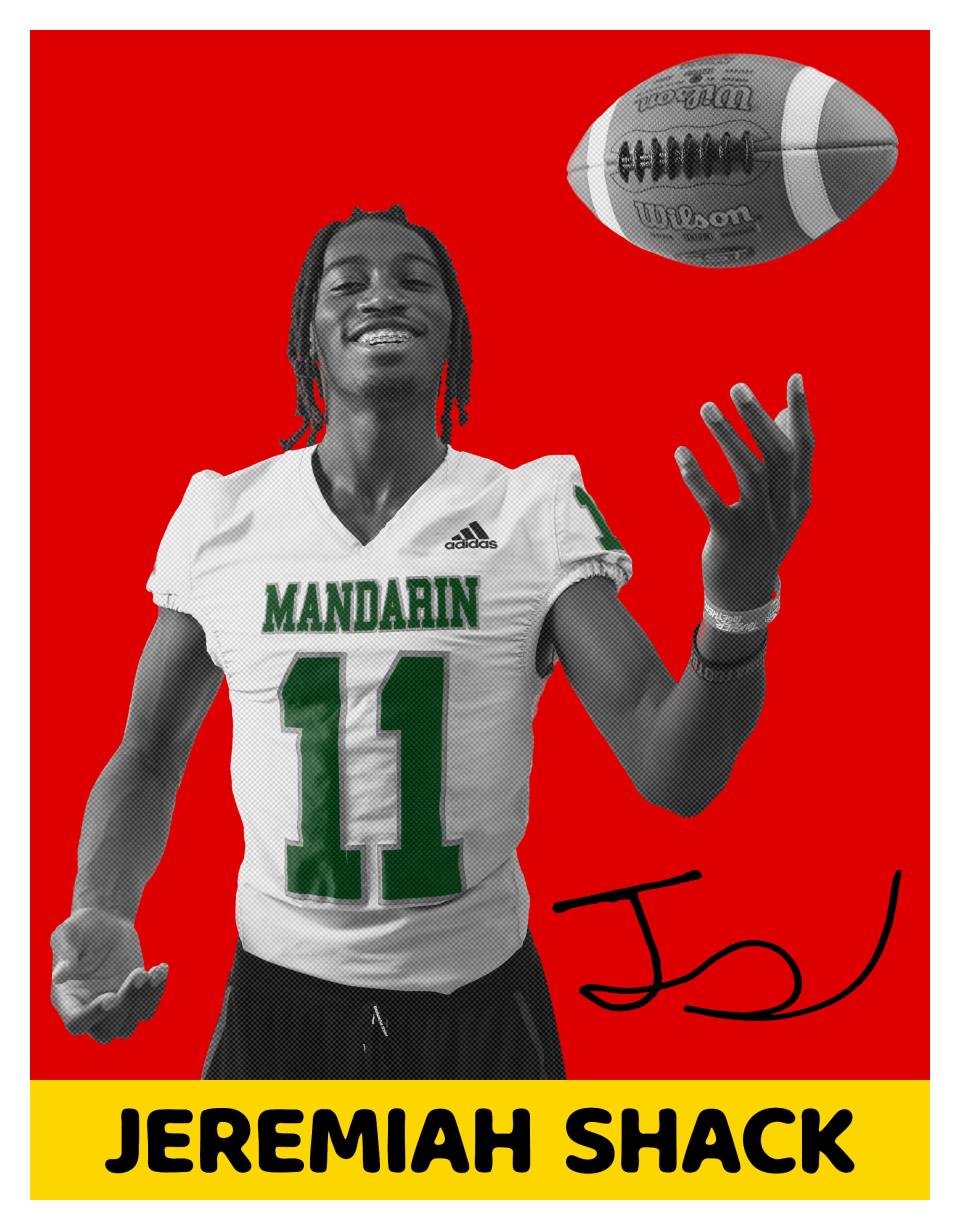 Editor's Note: Photo Illustration. Wide receiver Jeremiah Shack from Mandarin School is a 2022 Super 11 pick, shown in portrait, Wednesday, July 13, 2022 in Jacksonville.